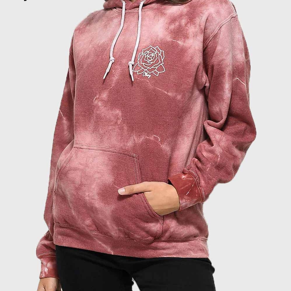 Obey. Pink Tie Dye 'Rose' Hoodie Sweater. Size Medium.